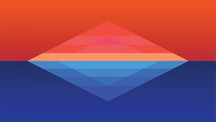 Poster - Abstract geometric mountain or diamond composition in a harmonious color palette