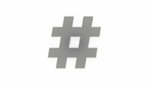 Gray Hashtag Symbol on White Background for Social Media Content