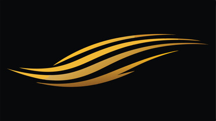 Poster - Abstract gold motion lines vector design on a white background with modern futuristic styling