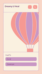 Poster - Abstract illustration of a colorful hot air balloon with graphic design elements