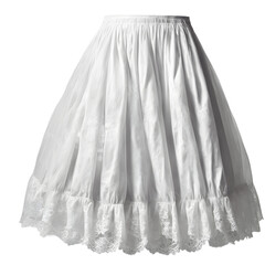 Poster - A petticoat with lace trim, softly folded, isolated on a empty plain background
