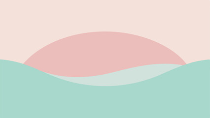 Poster - Abstract landscape illustration in pastel colors suitable for modern design projects