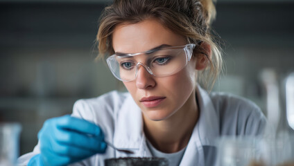 Aufkleber - A man in a laboratory is examining materials related to smart technologies.