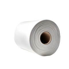 Poster - A roll of paper towels partially unrolled, isolated on a empty plain background