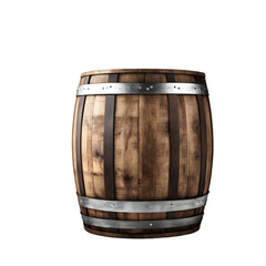 Aufkleber - A wooden wine or whiskey barrel, isolated on a empty plain background