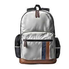 Poster - A school backpack with front pocket and zipper, isolated on a empty plain background