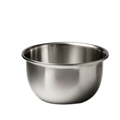 Poster - A stainless steel camping bowl, isolated on a empty plain background