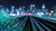 © Govan - Digital optical fiber with blurred city night scene background