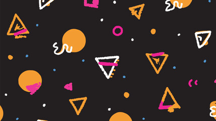 Poster - Colorful shapes float across vibrant playful abstract background illustration