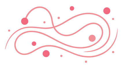 Poster - Abstract pink swirls and dots on a white background for various design applications