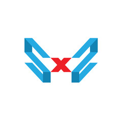 Leinwandbilder - Geometric X Game Logo design.