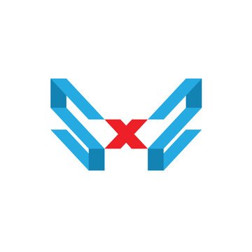 Geometric X Game Logo design.