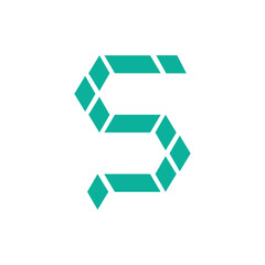 Leinwandbilder - Modern Pixelated S Letter Logo.