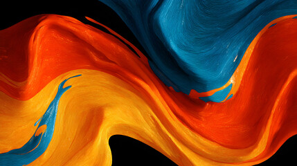 Poster - Fluid abstract design showcases vibrant colors swirling together in a modern artistic expression