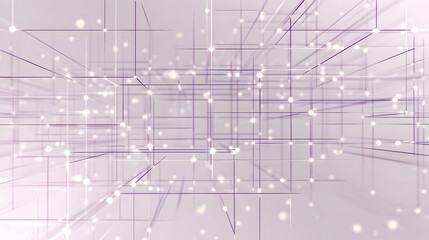 Poster - Abstract geometric background with glowing particles and lines creates a futuristic network design
