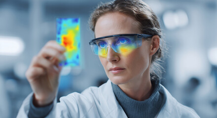 Aufkleber - An expert is conducting research on the properties of smart materials.