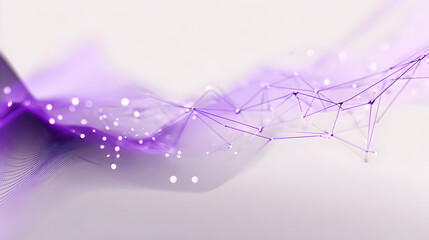 Poster - Abstract futuristic background featuring a network of connected nodes and lines in shades of purple
