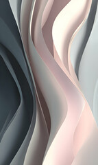 Poster - Abstract pastel wave composition featuring flowing layered forms with subtle color gradients evoking elegance and smooth transitions