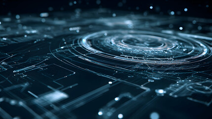 Poster - Futuristic circuit board illustration showcases advanced technology and complex data connections concept design