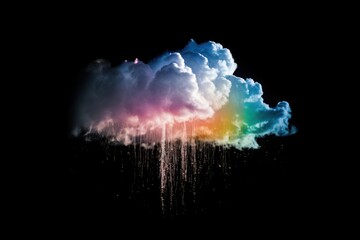 Wall Mural - colorful cloud raining light
