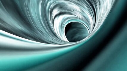 Leinwandbilder - Swirling Vortex in Teal: A mesmerizing abstract representation of a spiraling vortex, rendered in shades of teal and gray, evoking a sense of depth, motion, and the unknown. 
