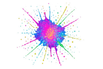 Poster - Vibrant colors exploding in a dynamic splash, creating an energetic and artistic effect on transparent background