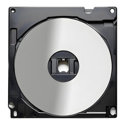 Poster - A black floppy disk for old computers, isolated on a empty plain background