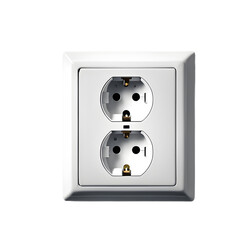 Poster - A European-style electrical wall socket, isolated on a empty plain background
