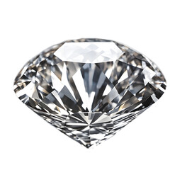 Poster - A cut diamond with brilliant facets, sparkling, isolated on a empty plain background