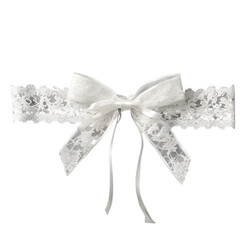 Poster - A lace garter with ribbon bow, wedding style, isolated on a empty plain background