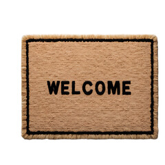 Poster - A doormat with bristles and welcome sign, isolated on a empty plain background