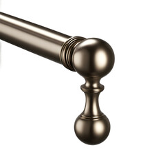 Poster - A curtain rod with rounded finials, isolated on a empty plain background