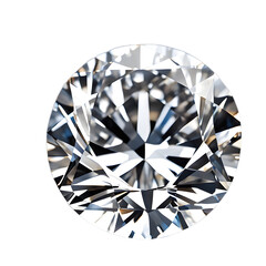 Poster - A cut diamond with brilliant facets, sparkling, isolated on a empty plain background
