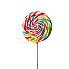 Poster - A colorful lollipop on a stick, isolated on a empty plain background