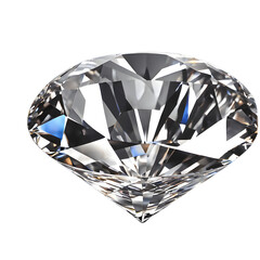 Poster - A cut diamond with brilliant facets, sparkling, isolated on a empty plain background