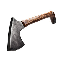 Poster - A heavy metal axe with wooden handle, isolated on a empty plain background