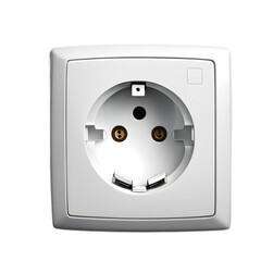Poster - A European-style electrical wall socket, isolated on a empty plain background