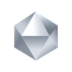 Poster - Modern geometric 3d shape with glossy metallic texture. Isolated on white.
