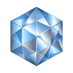 Poster - Modern geometric 3d shape with glossy metallic texture. Isolated on white.