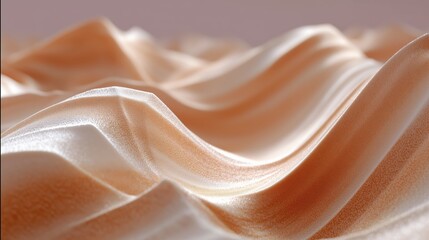 Poster - Textured waves of fabric flowing in warm tones create a dynamic visual experience in soft lighting