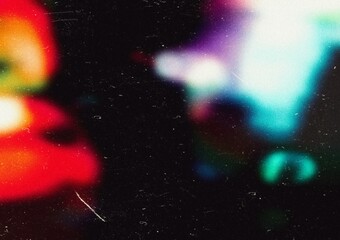 Poster - grainy rainbow lens optical flare film dust overlay effect vintage abstract light leaks photo retro 