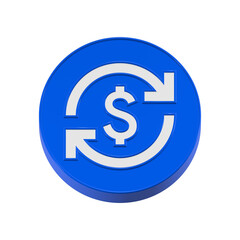 Poster - 3d recurring payment and money transfer icon isolated on transparent background