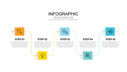 Poster - Infographic 5 options design elements for your business data. Vector Illustration