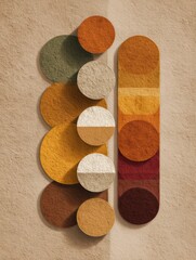 Poster - Retro Textured Chart Featuring Warm Fall Palette With Grain, Showcasing Circular Shapes in Earthy Tones