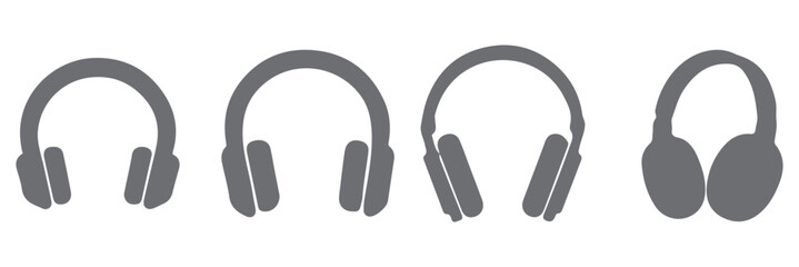 Poster - Headphone icon set. Headphones icons set. Customer service. Customer support icon