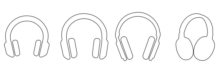 Poster - Headphone icon set. Headphones icons set. Customer service. Customer support icon