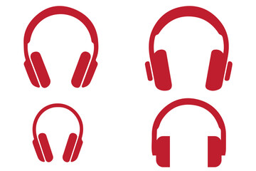 Poster - Headphone icon set. Headphones icons set. Customer service. Customer support icon