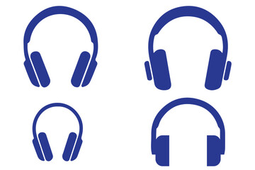Poster - Headphone icon set. Headphones icons set. Customer service. Customer support icon