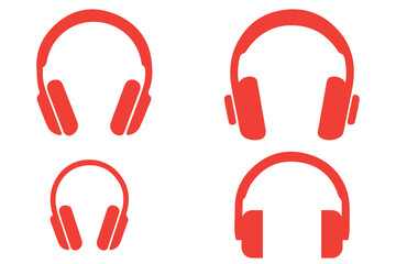 Poster - Headphone icon set. Headphones icons set. Customer service. Customer support icon