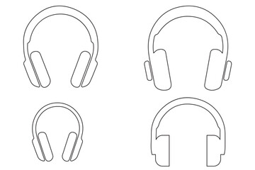 Poster - Headphone icon set. Headphones icons set. Customer service. Customer support icon